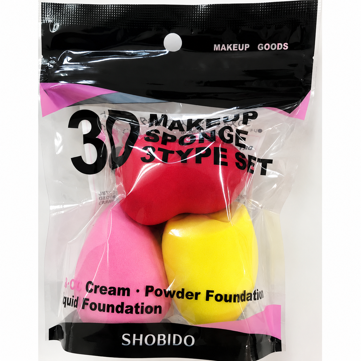 SHOBIDO 3D Makeup Sponge Style Set (3 Pack)